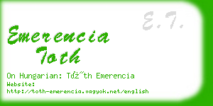 emerencia toth business card